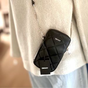 DKNY Black Quilted Phone Bag